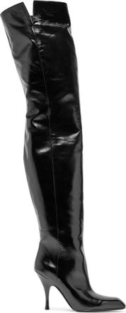 Khaite Colt 100 Glossed Leather Over-the-knee Boots - Black - 39 (IT39 / UK6)