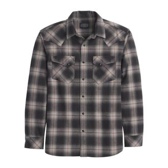 Pendleton Mens Wyatt Snap Front Shirt In Charcoal Grey Plaid