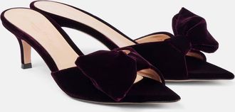 Gianvito Rossi 55 bow-detail velvet mules