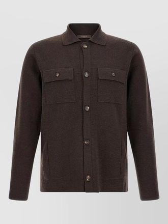 Zanone virgin wool knit shirt jacket