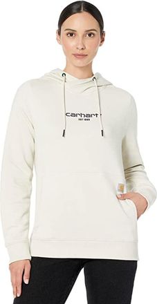 Carhartt Work in Progress Force Hoodie Women Beige Graphic Print Relaxed Fit Lightweight JZZ56