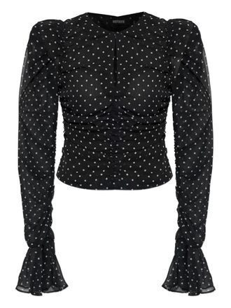 Rotate Blouse met ruches - Zwart