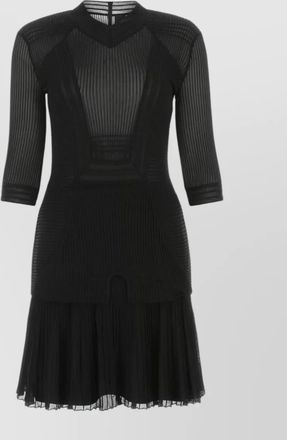 Givenchy mini dress with ribbed texture and pleated skirt