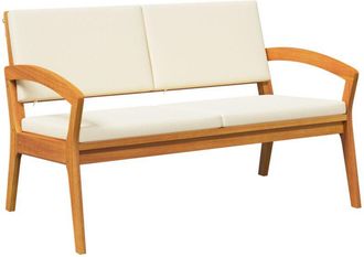 vidaXL Vidaxl - Banco de jardín con cojín Marrón Madera maciza de Acacia