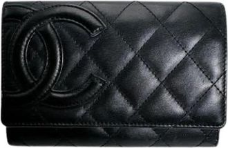 Chanel Pre-owned Wallets, female, Black, Size: ONE SIZE Pre-owned Leather Wallet