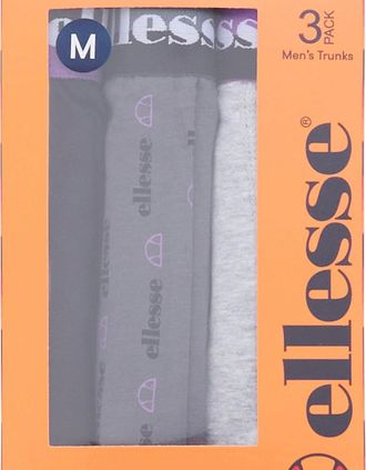 Ellesse Mens Muxel788 3 Pk Boxers - Grey/Black/Purple - Grey Black Purple - Size: 37/36/32