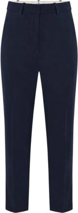 Elisabetta Franchi Crepe Enkellaagse Broek - Dames - Vrijetijds broeken - Blauw - XS - Polyester - Broeken