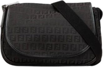 Fendi Pre-owned Cross Body Bags, female, Black, Size: ONE SIZE Pre-owned Leather Cross Body Bag