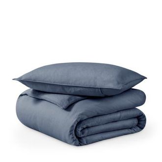 Bare Home 100% European Linen Duvet Cover and Sham Set in Indigo at Nordstrom, Size King