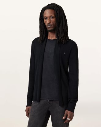 AllSaints Mode Merino Ramskull Open Cardigan