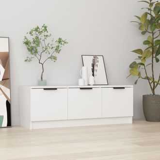 vidaXL Mueble De Tv Madera Contrachapada Blanco 102x35x36,5 Cm Vidaxl