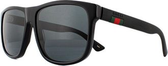 Gucci Mens Sunglasses GG0010S 001 Black Rubber Grey - One Size