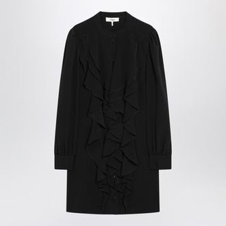 Chloé Chloé Black Ruffled Dress In Silk Blend
