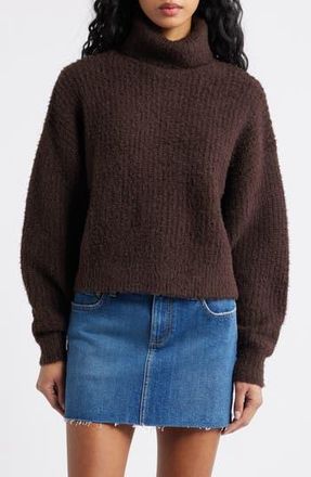 BP. Fuzzy Turtleneck Sweater in Brown Coffee at Nordstrom Rack, Size X-Small