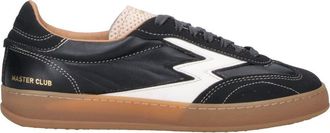 MOA Master Of Arts Black Club Leather Suede Accent Sneakers