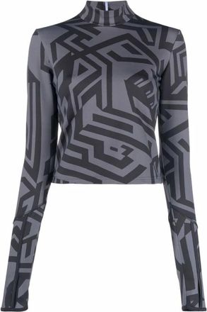 Alexander McQueen Tops, Dames, Veelkleurig, S, Wol, LS Roll Neck Top