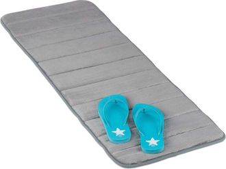 Relaxdays Tappeto da Bagno, Antiscivolo & Assorbente, 40 x 120, Morbido, Tappetino Rettangolare, Doccia & Vasca, Grigio, Gommapiuma, 40x120 - Relaxdays