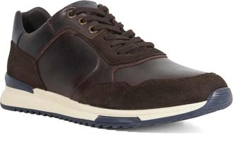 Dune London Mens Thornbury - Leather Lace Up Trainers - Black - Size UK 12