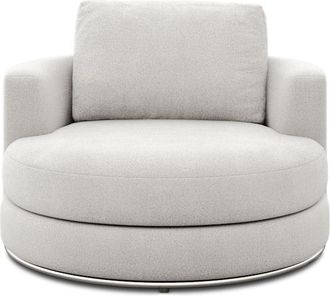 Castlery Hamilton Swivel Armchair 39.4 Customized, (Performance Fleece) Medium Grey, Spill Resistant, 360-&deg; Swivel for Men