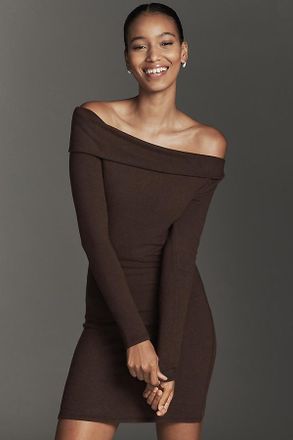 Reformation Elio Off-Shoulder Knit Mini Dress
