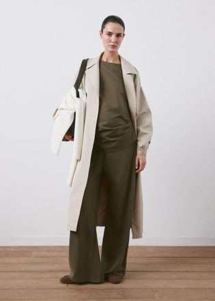 Mango Maglietta increspature premaman kaki - Donna - S - MANGO