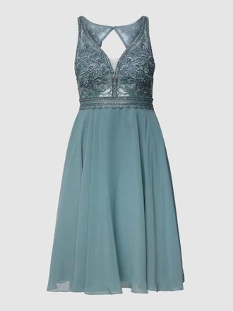 Luxuar Luxuar Cocktailkleid mit floralen Stickereien in Mint, Gr&ouml;&szlig;e 36