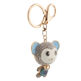 Vosarea Alloy Rhinestone Monkey Keychain Pendant Small Cartoon Monkey Key Rings for Bags Car Keys DIY Crafts Charm Accessory
