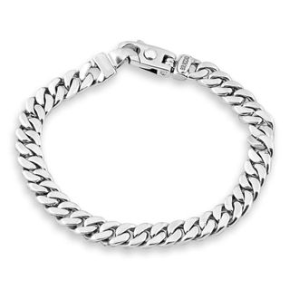 Pompeii3 Mens Cuban Link 14k Gold Solid 950 Platinum 8mm Link Bracelet 7.5