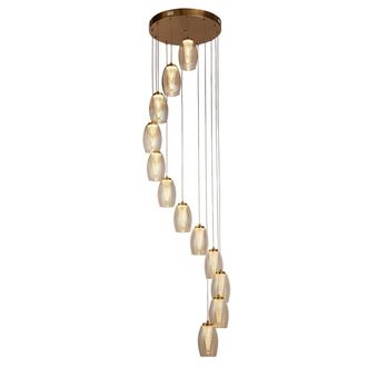 Searchlight Lampadario Contemporaneo Ciclon Acciaio Bronzo Vetro Led 5,33w 3000k