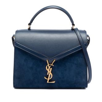 Saint Laurent Pre-owned Saint Laurent Medium Calfskin and Suede Classic Monogram Cassandra Top Handle Bag Ladies EP0LQ3TUFN77J132