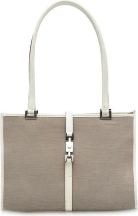Gucci Pre-owned Tote Bags, female, Brown, Size: ONE SIZE Pre-owned Canvas Tote Bag