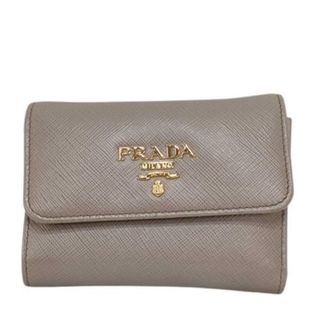 Prada Grayish Saffiano Metal Wallet (Tri-Fold) (Pre-Owned)
