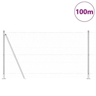 Berkfield Home Hexagon Fence 1.4x100 m Galvanised Steel in Silver