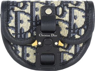 Dior Trotter Navy Jacquard Leather Pouch (Pre-Owned)