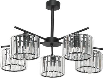 OEM L&aacute;mpara De Techo Colgante Cl&aacute;sica Negra Con Pantalla De Cristal Apulla 15-100