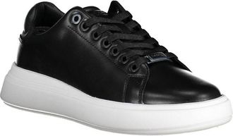 Calvin Klein Leather Lace-Up Sneaker - Black
