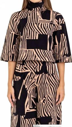 Bel Kazan Batna Mock Neck Top In Black Captain