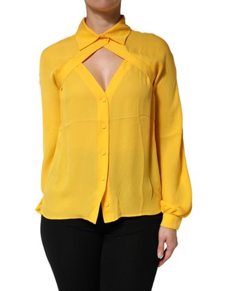 Moschino Silk Colla Long SleevesWomens Top