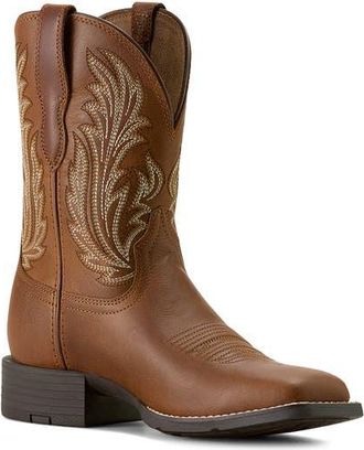 Ariat Round Up Filly Wide Square Toe Western Boot in Sorrel Crunch at Nordstrom, Size 9.5