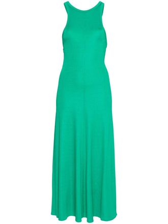 Forte_Forte A-line ribbed maxi dress - women - Elastane/Viscose/Polyamide - III - Green