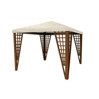 Alce Gazebo 300x300 cm in legno di conifera impregnato in autoclave Color Noce con copertura pvc balcone terrazzo giardino