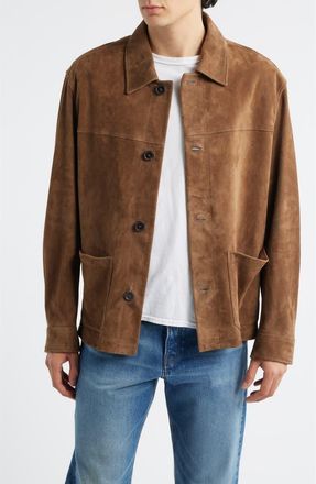 Frame Denim Suede Chore Coat in Caramel at Nordstrom, Size Xx-Large