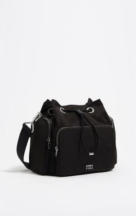 Bimba & Lola Nylon Pocket bucket bag in Charcoal at Nordstrom