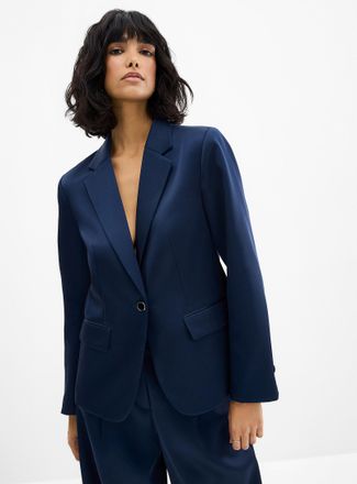 Icone Womens Heavyweight satin precious button Blazer Jacket