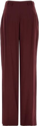 Alberta Ferretti Crepe Wide-Leg Trousers - Burgundy