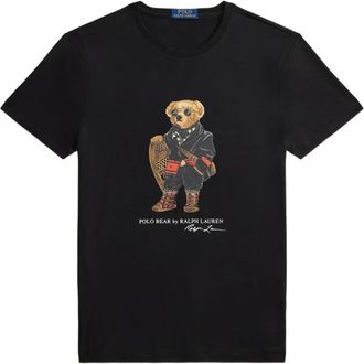 Polo Ralph Lauren Tops, Heren, Zwart, M, Katoen, Polo Bear T-shirt