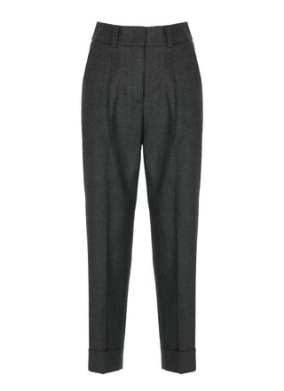PESERICO Tailored Glitter-Texture Pants With Subtle Side Threading