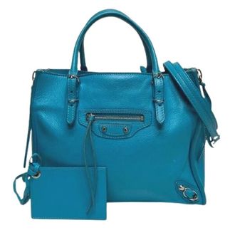 Balenciaga Pre-owned Handbags, female, Blue, Size: ONE SIZE Pre-owned Papier Mini Leather 2way Bag