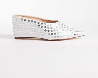 Azalea Wang Azalea Wang - Neiza - Sabot bianchi con zeppa e borchie-Bianco