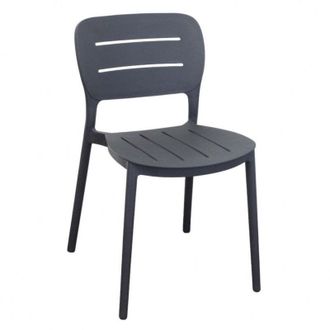 No Brand Sedia senza braccioli in polipropilene impilabile 52.5x44xH79 cm Giselle - Antracite